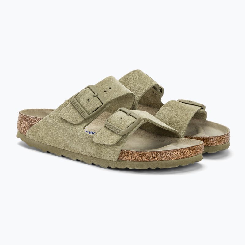 Замшеві шльопанці BIRKENSTOCK Arizona Вузькі вицвілі шльопанці кольору хакі 4