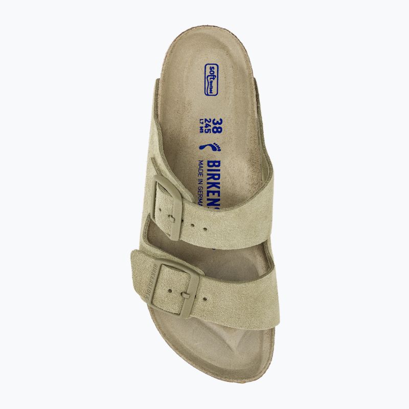 Замшеві шльопанці BIRKENSTOCK Arizona Вузькі вицвілі шльопанці кольору хакі 6