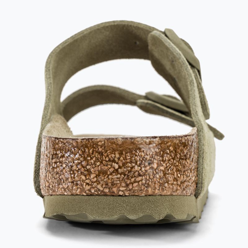 Замшеві шльопанці BIRKENSTOCK Arizona Вузькі вицвілі шльопанці кольору хакі 7