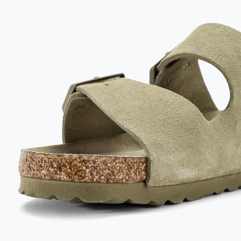 Замшеві шльопанці BIRKENSTOCK Arizona Вузькі вицвілі шльопанці кольору хакі 8