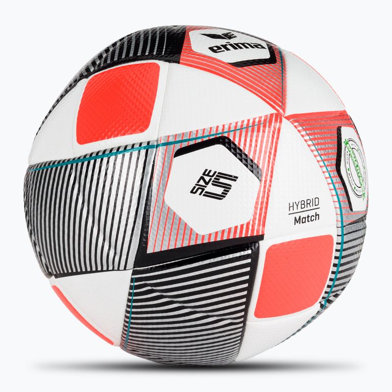 М'яч футбольний ERIMA Hybrid Match silver/fiery-coral розмір 5 2