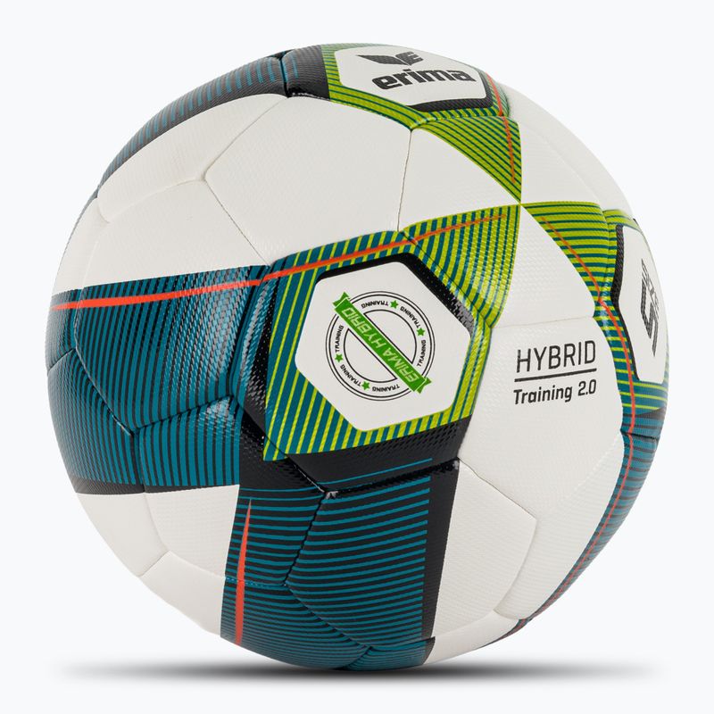 М'яч футбольний ERIMA Hybrid Training 2.0 mykonos blue/lime розмір 5 2