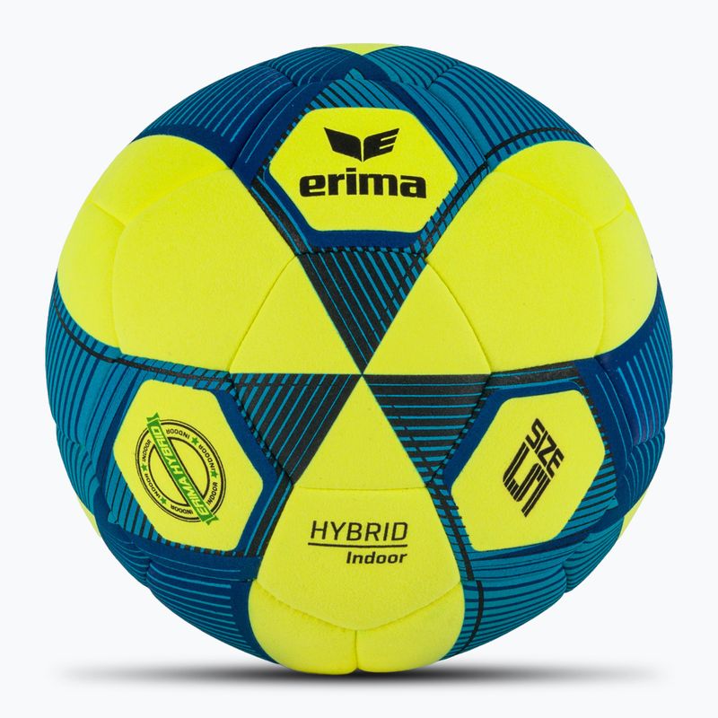М'яч футбольний ERIMA Hybrid Indoor yellow/new royal blue розмір 5