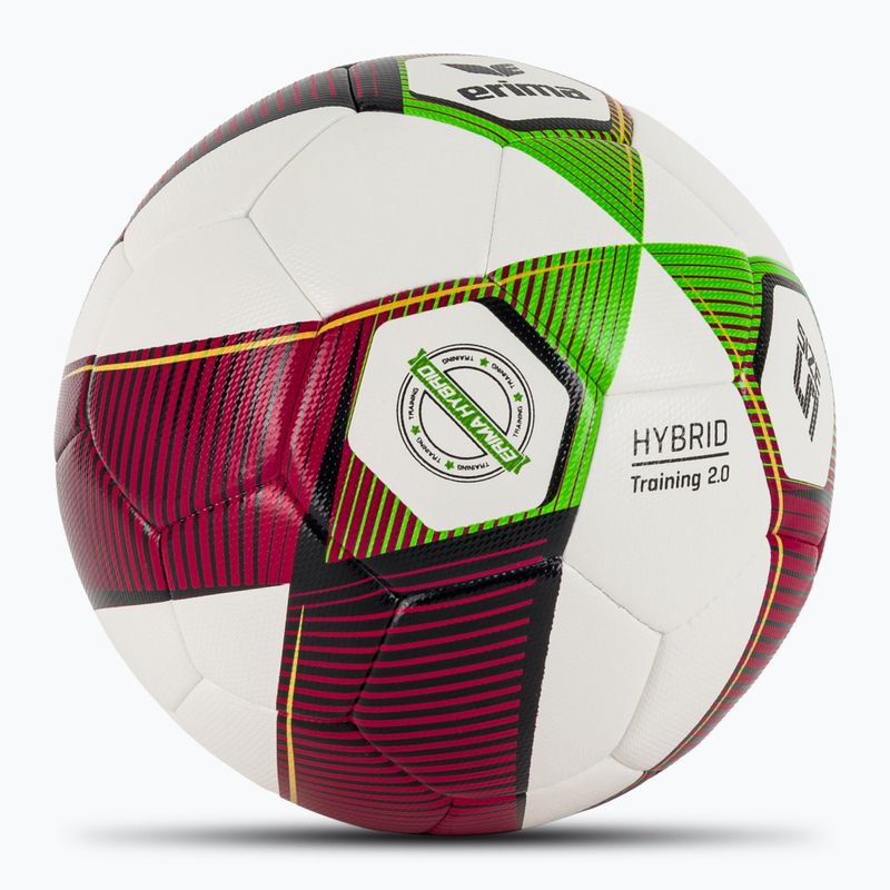 М'яч футбольний ERIMA Hybrid Training 2.0 red/green gecko розмір 5 2