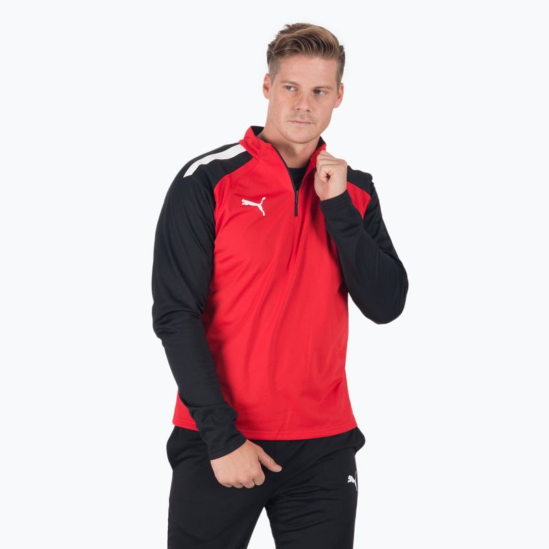 Футбольна кофта PUMA Teamliga 1/4 Zip Top червоно-чорна 657236 01