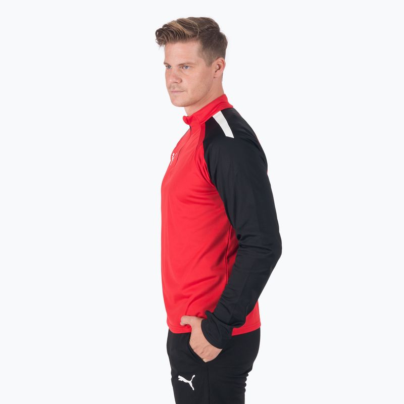 Футбольна кофта PUMA Teamliga 1/4 Zip Top червоно-чорна 657236 01 3