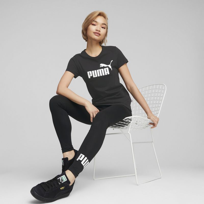 Футболка  жіноча PUMA ESS+ Metallic Logo Tee puma black/silver metallic 7