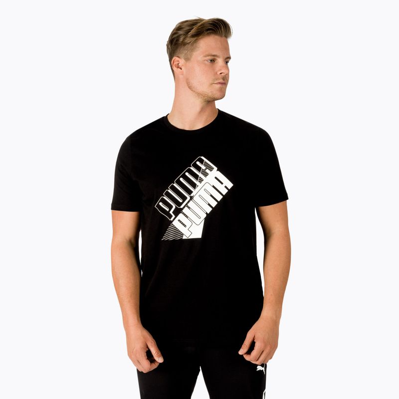 Футболка тренувальна чоловіча PUMA Power Logo Tee чорна 849788 01