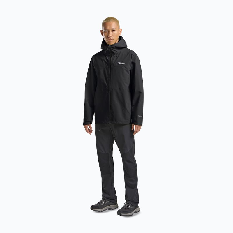 Куртка-дощовик чоловіча Jack Wolfskin Highest Peak 3L black 2