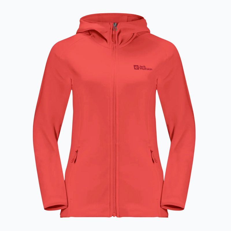 Кофта жіноча Jack Wolfskin Baiselberg Hooded FZ vibrant red 5