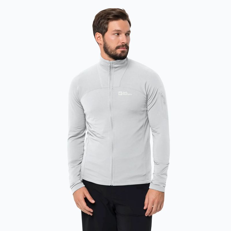 Кофта  трекінгова чоловіча Jack Wolfskin Prelight FZ cool grey