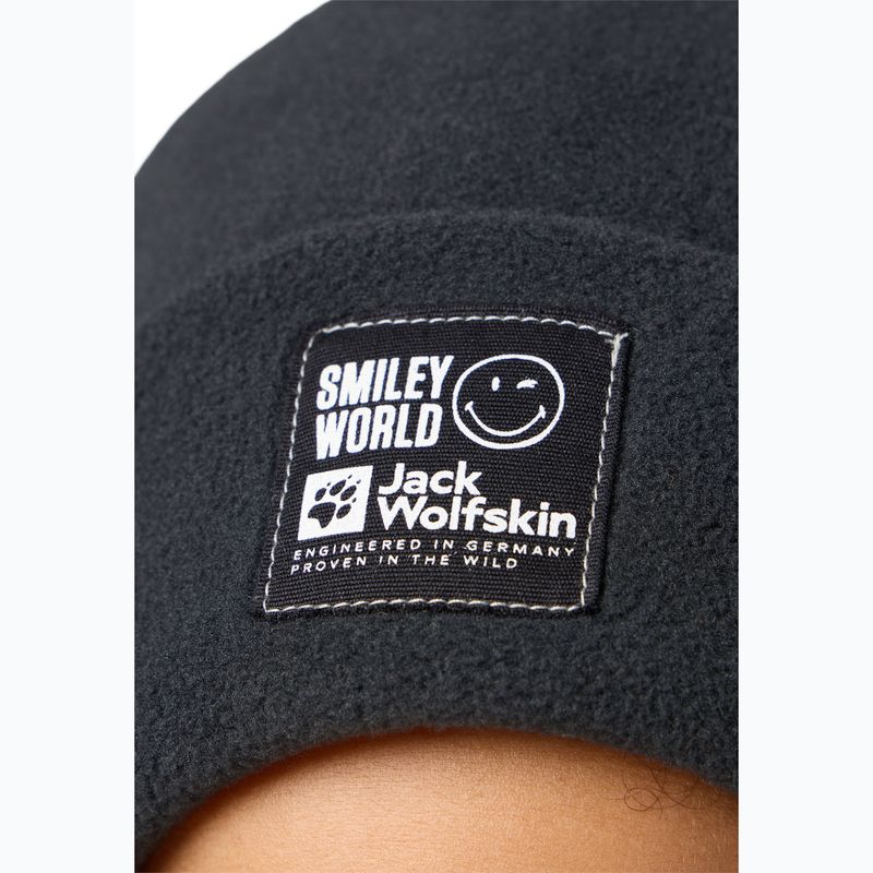 Шапка зимова дитяча Jack Wolfskin Rib Smileyworld Teen granite black 4