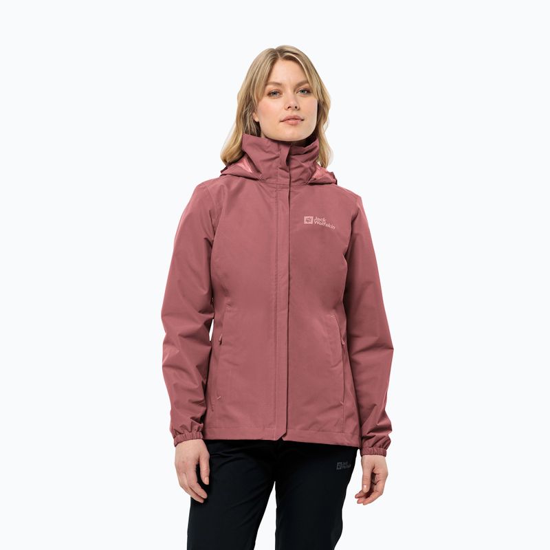Куртка протидощова жіноча Jack Wolfskin Stormy Point 2L red ochre