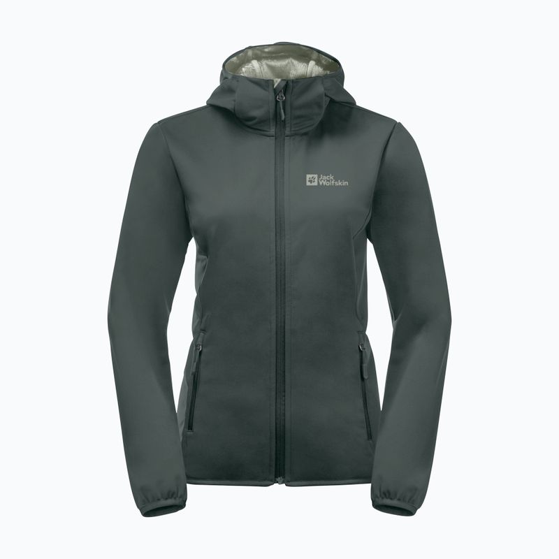Куртка софтшелл жіноча Jack Wolfskin Windhain Hoody slate green 8