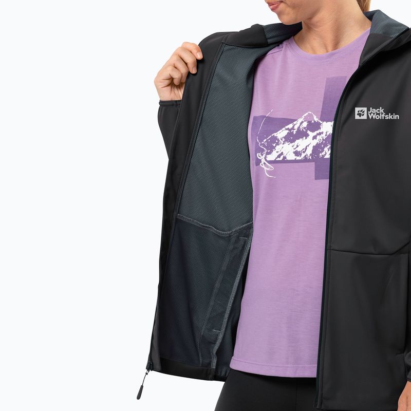 Куртка софтшел жіноча Jack Wolfskin Feldberg Hoody black 5