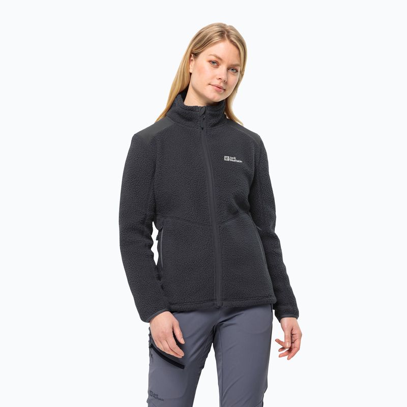 Кофта флісова жіноча Jack Wolfskin Kammweg Pile Fz phantom