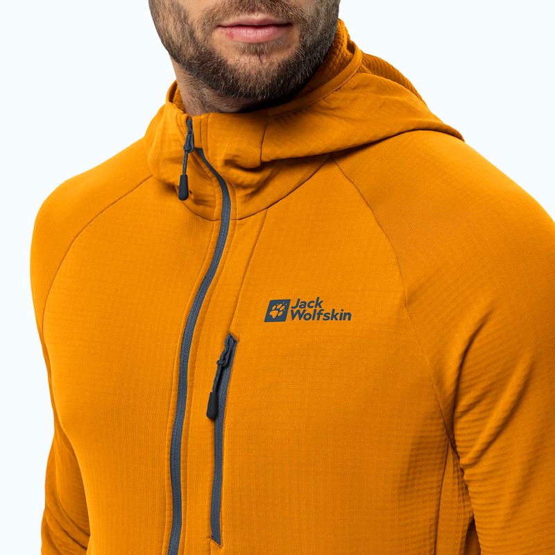 Кофта флісова чоловіча Jack Wolfskin Kolbenberg Hooded Fz safflower 4