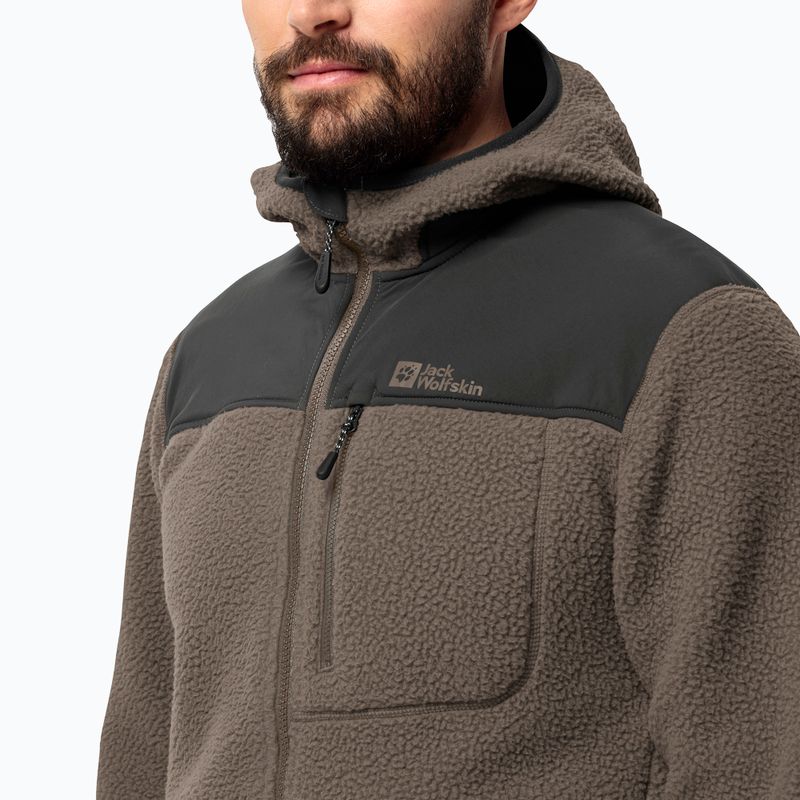 Кофта флісова чоловіча Jack Wolfskin Kammweg Pile Fz cold coffee 4
