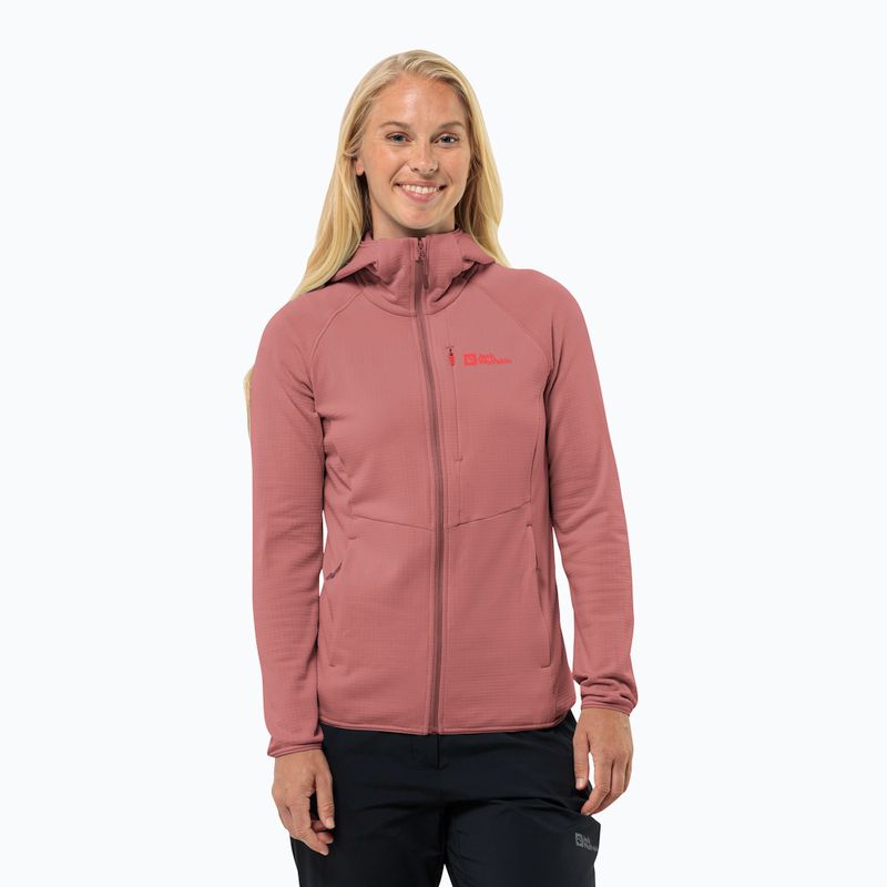 Кофта флісова жіноча Jack Wolfskin Kolbenberg Hooded Fz mineral red