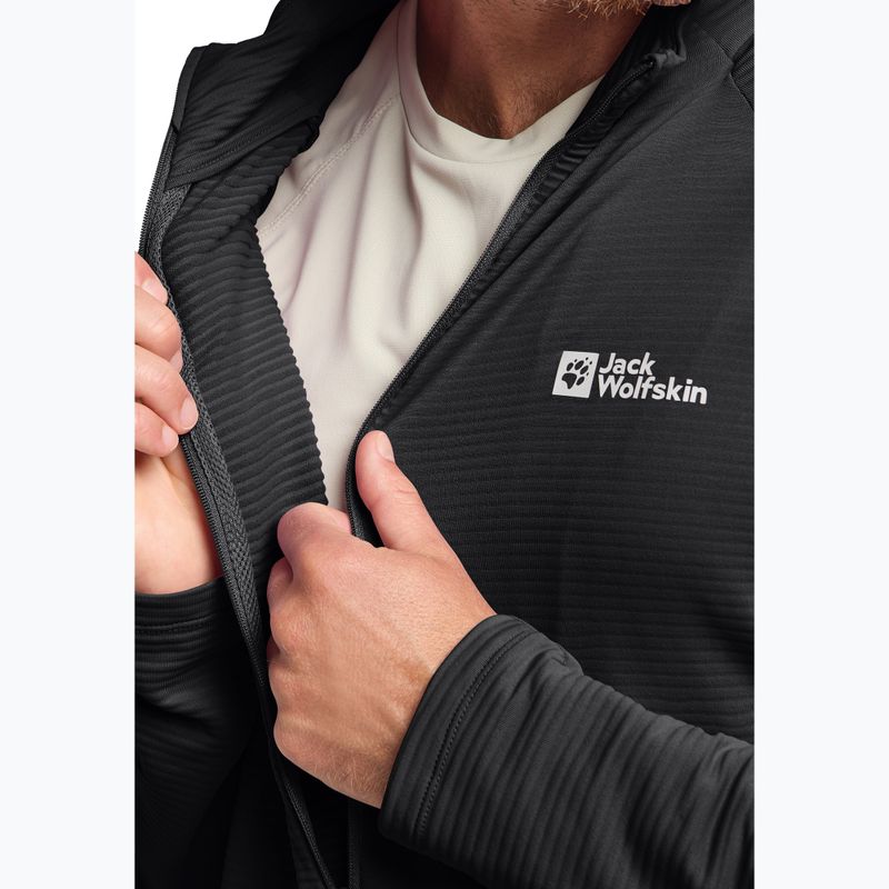 Кофта трекінгова чоловіча Jack Wolfskin Prelight Full Zip black 5