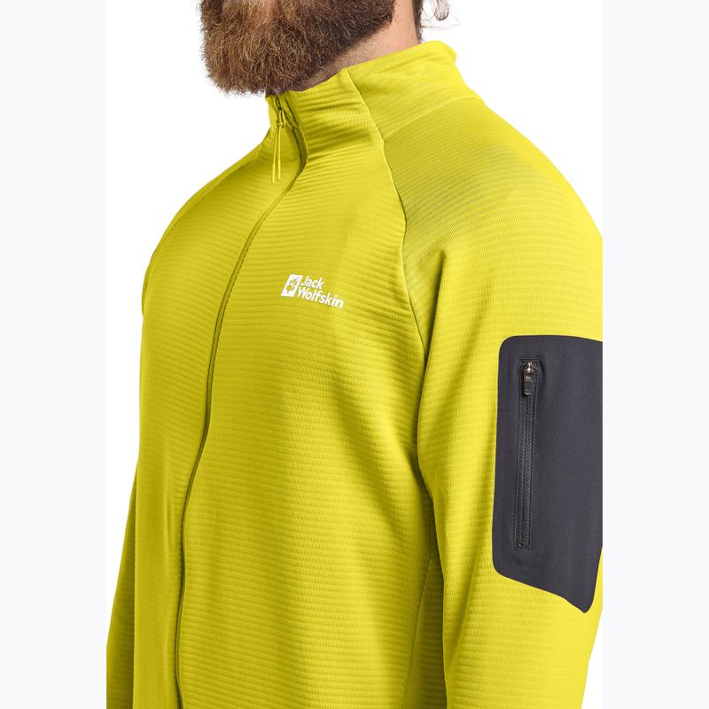 Кофта трекінгова чоловіча Jack Wolfskin Prelight Full Zip chartreuse 4