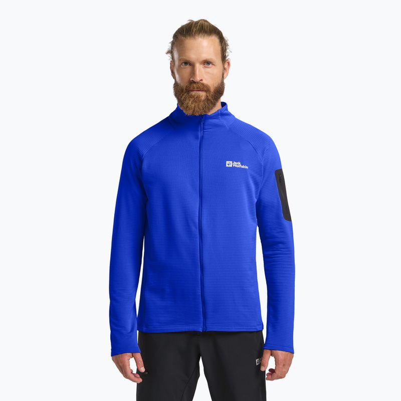 Кофта трекінгова чоловіча Jack Wolfskin Prelight Full Zip vibrant blue