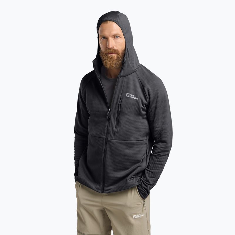 Кофта флісова чоловіча Jack Wolfskin Kolbenberg Hooded Full Zip phantom 4