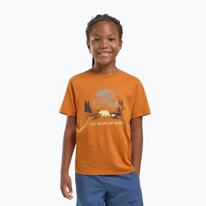 Футболка дитяча Jack Wolfskin Graphic Cotton T print soft amber 5