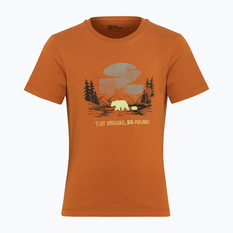 Футболка дитяча Jack Wolfskin Graphic Cotton T print soft amber 7