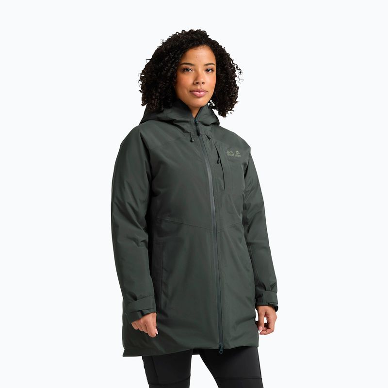 Куртка-дощовик жіноча Jack Wolfskin Icecape 2L Down Ins Rds slate green