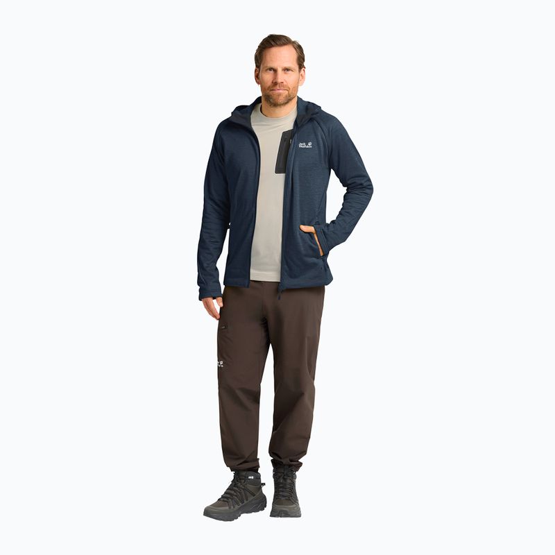 Кофта трекінгова чоловіча Jack Wolfskin Peak District Hooded Full Zip midnight sky 2