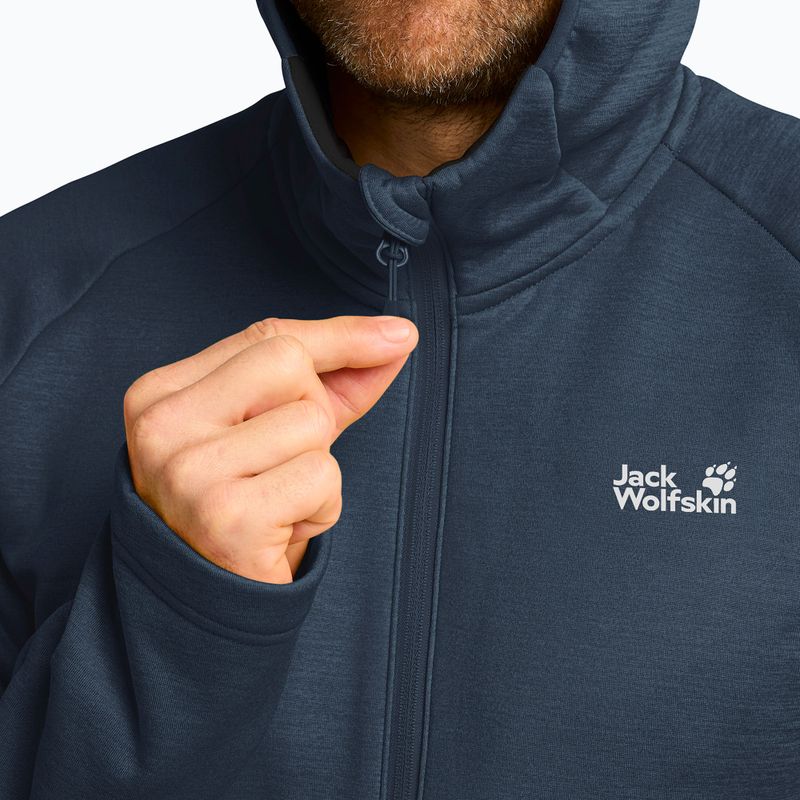 Кофта трекінгова чоловіча Jack Wolfskin Peak District Hooded Full Zip midnight sky 5
