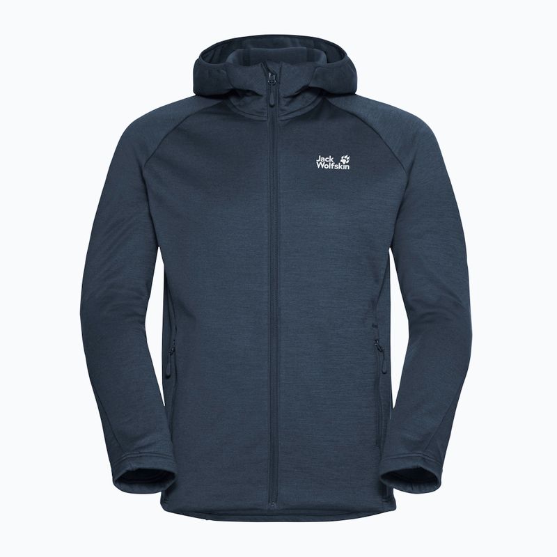 Кофта трекінгова чоловіча Jack Wolfskin Peak District Hooded Full Zip midnight sky 7
