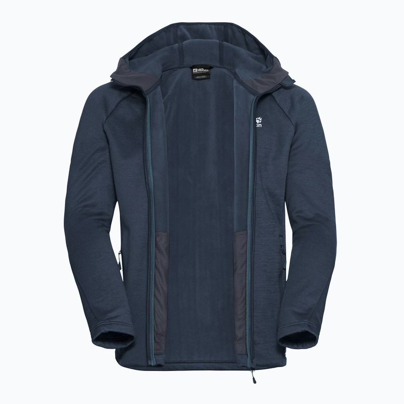 Кофта трекінгова чоловіча Jack Wolfskin Peak District Hooded Full Zip midnight sky 9