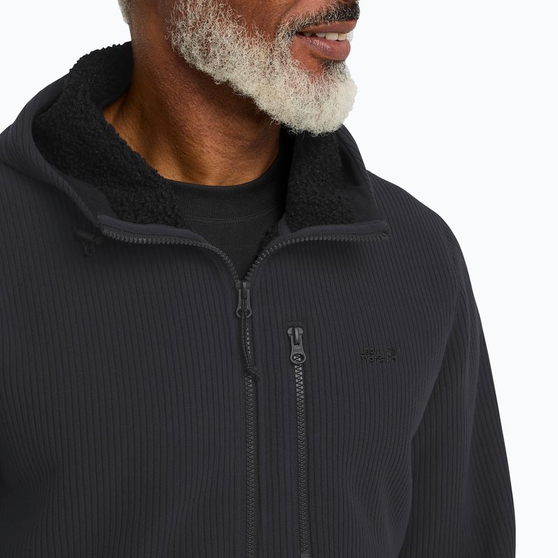 Кофта трекінгова чоловіча Jack Wolfskin Lake Ridge Hooded black 5