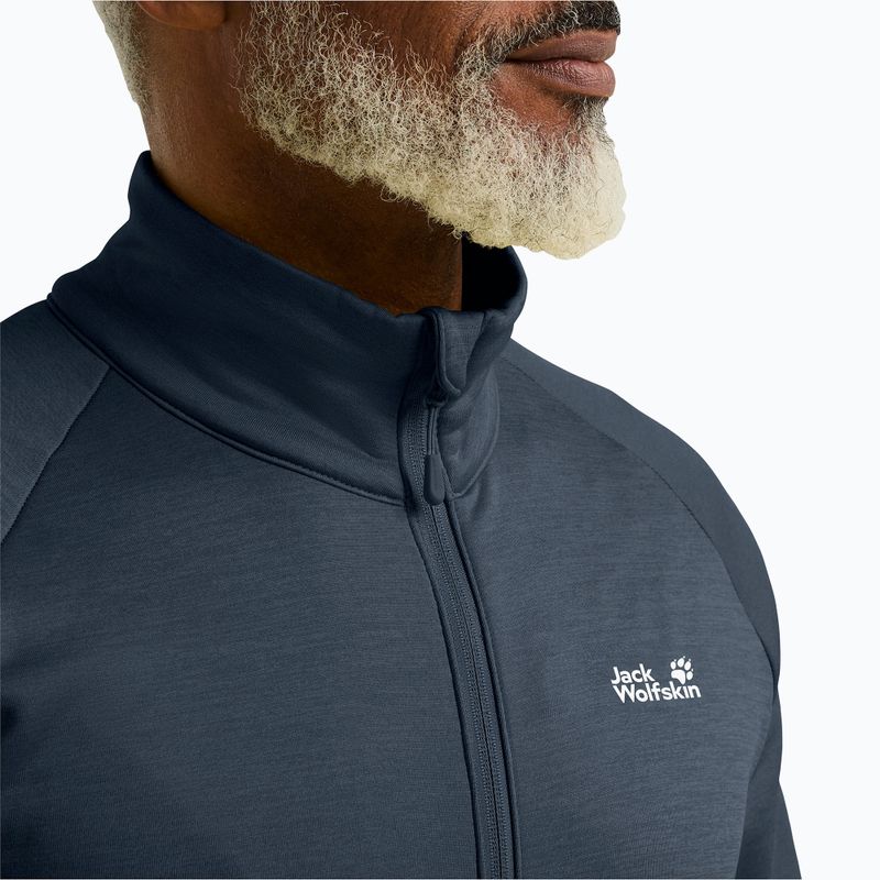 Кофта трекінгова чоловіча Jack Wolfskin Peak District Full Zip midnight sky 4