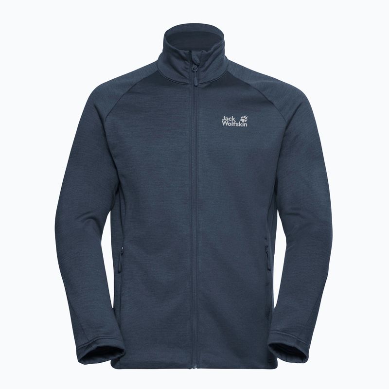 Кофта трекінгова чоловіча Jack Wolfskin Peak District Full Zip midnight sky 7