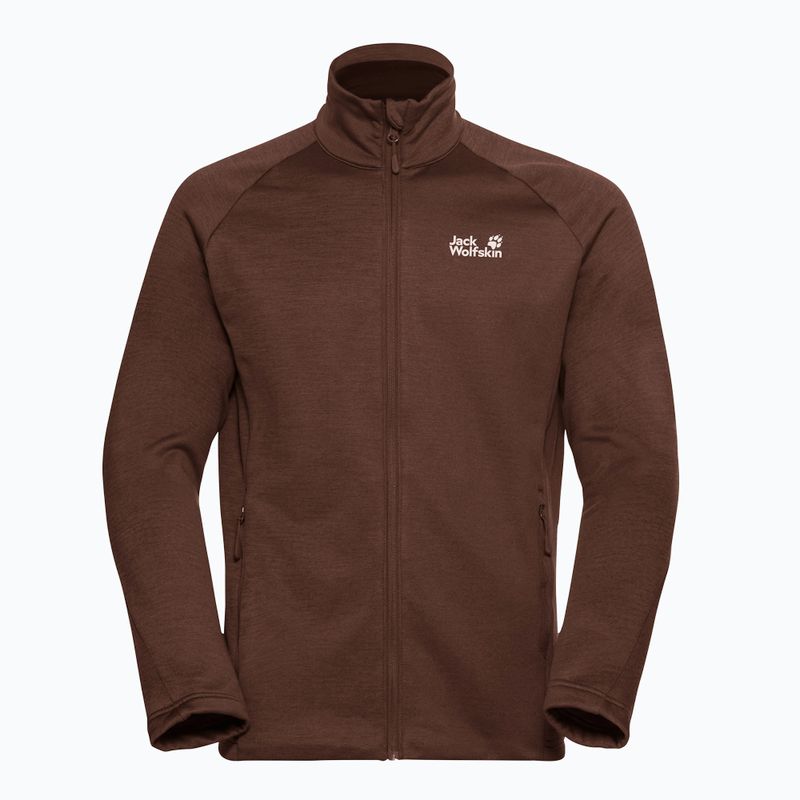 Кофта трекінгова чоловіча Jack Wolfskin Peak District Full Ziphot choc 7