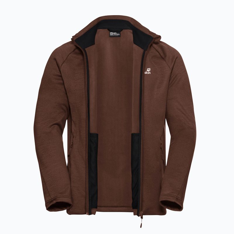 Кофта трекінгова чоловіча Jack Wolfskin Peak District Full Ziphot choc 9