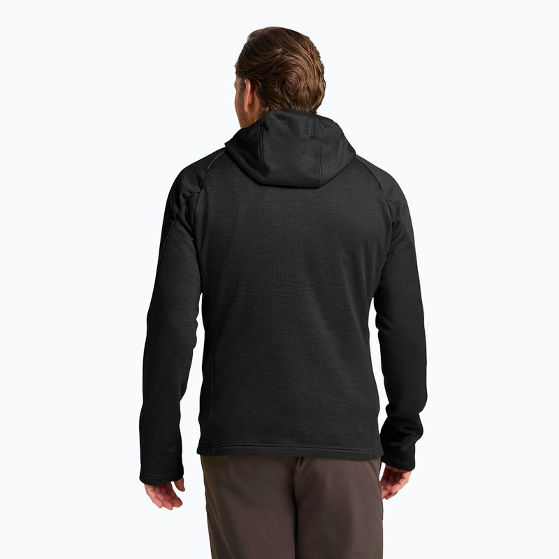 Кофта трекінгова чоловіча Jack Wolfskin Peak District Hooded Full Zip black 3