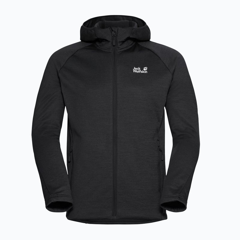 Кофта трекінгова чоловіча Jack Wolfskin Peak District Hooded Full Zip black 7