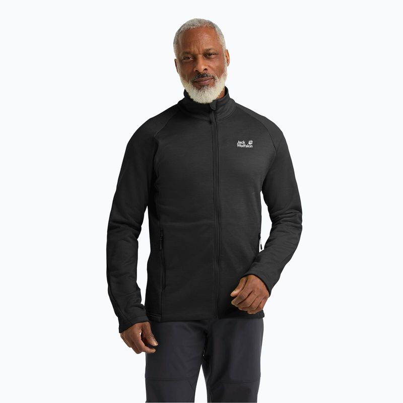 Кофта трекінгова чоловіча Jack Wolfskin Peak District Full Zip black