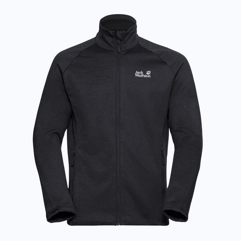 Кофта трекінгова чоловіча Jack Wolfskin Peak District Full Zip black 7