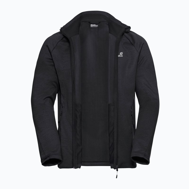 Кофта трекінгова чоловіча Jack Wolfskin Peak District Full Zip black 9