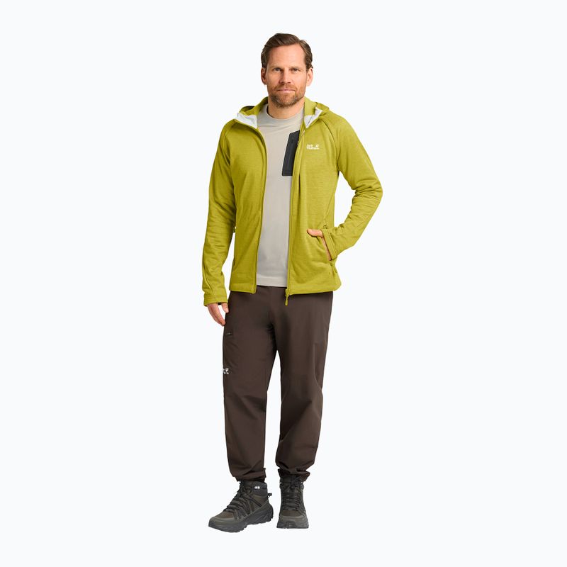 Кофта трекінгова чоловіча Jack Wolfskin Peak District Hooded Full Zip chartreuse 2