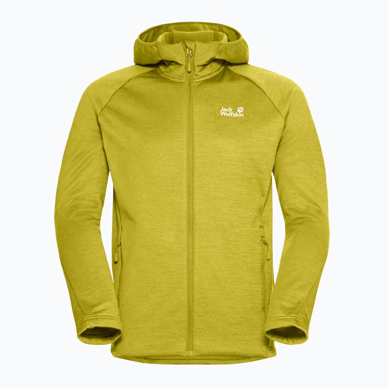 Кофта трекінгова чоловіча Jack Wolfskin Peak District Hooded Full Zip chartreuse 7