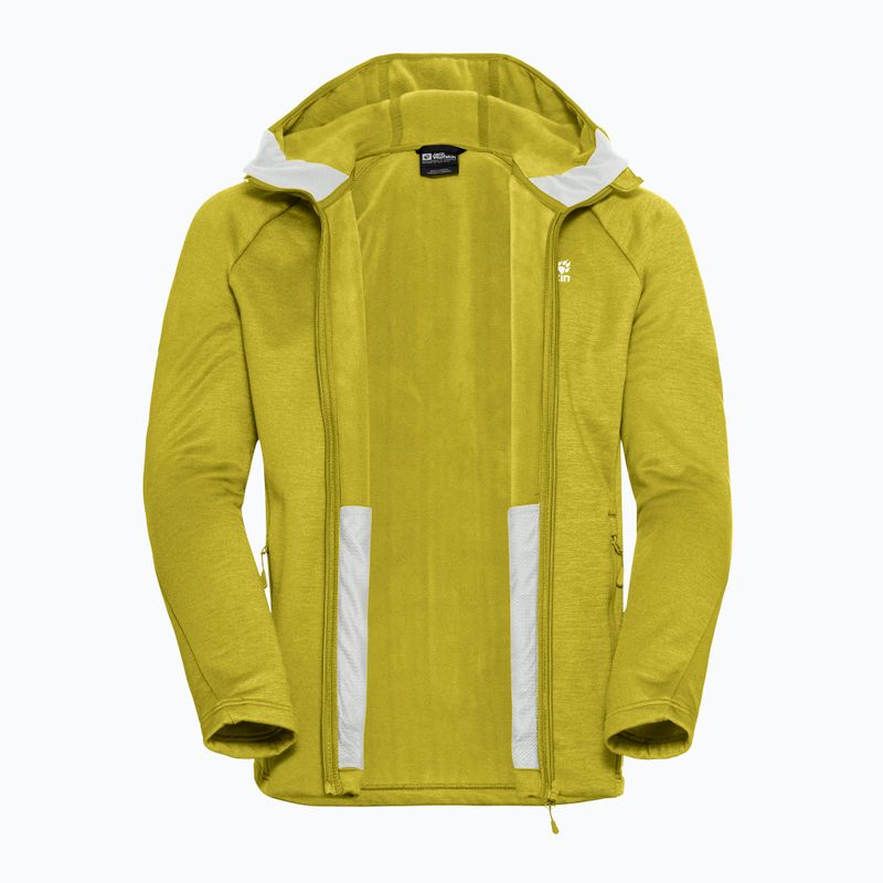 Кофта трекінгова чоловіча Jack Wolfskin Peak District Hooded Full Zip chartreuse 9