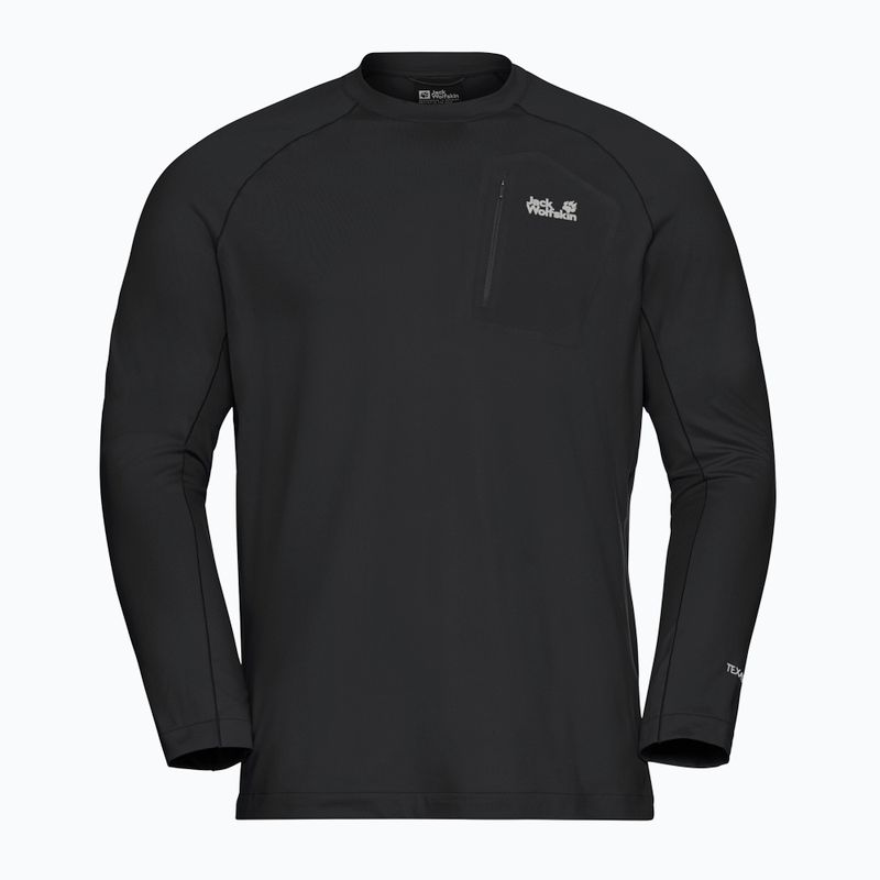 Лонгслів чоловічий Jack Wolfskin Prelight Trail Crew black 5