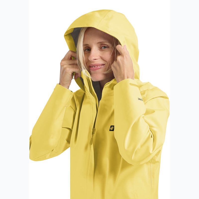 Жіноча дощовикова куртка Jack Wolfskin Trailtime 2L lemon ice 5