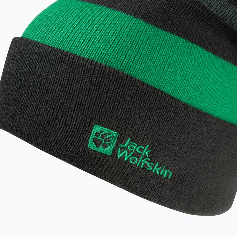 Дитяча зимова шапка Jack Wolfskin Stripy Knit slate green/mystic 3